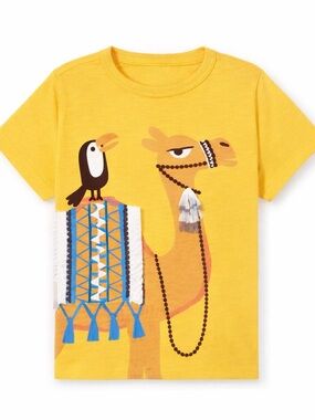 Du Pareil Au Meme 3D Camel Bird Animal Yellow Graphic Kids T-Shirt